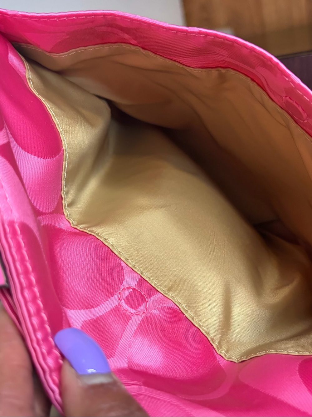 Coach Hot Pink Signature Nylon Crossbody Messenger Bag Y2K - Picture 12 of 15